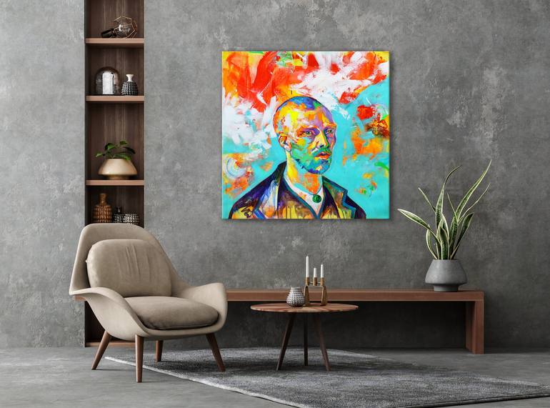 Original Abstract Portrait Painting by Alexandra Andreica