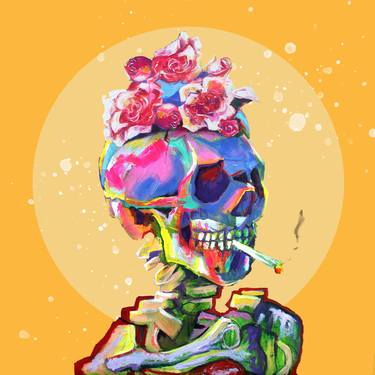 Dead Vincent Skull with flowers - Limited Edition of 1 thumb