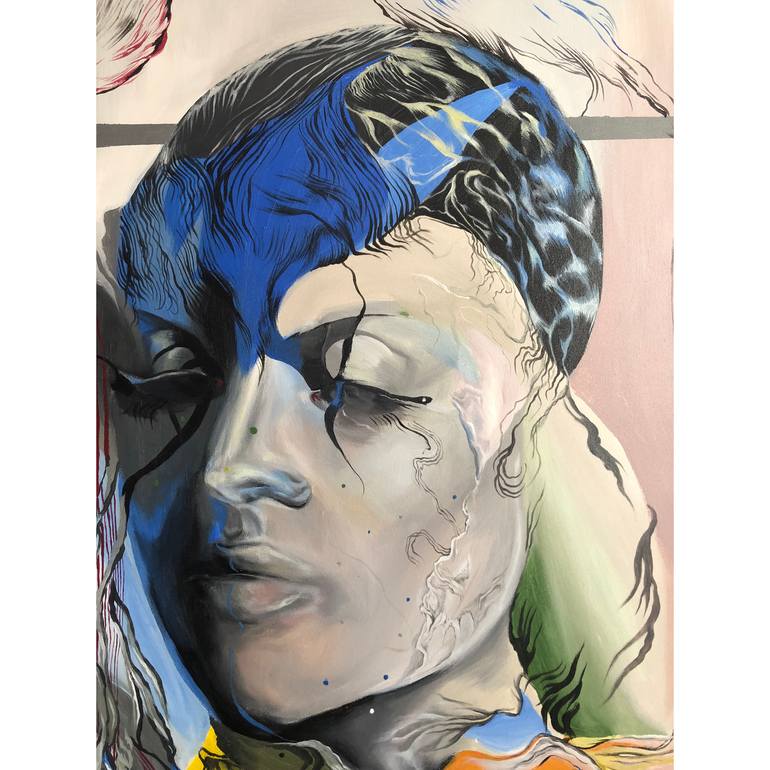 Original Surrealism People Painting by Aleksandra Pawlowska