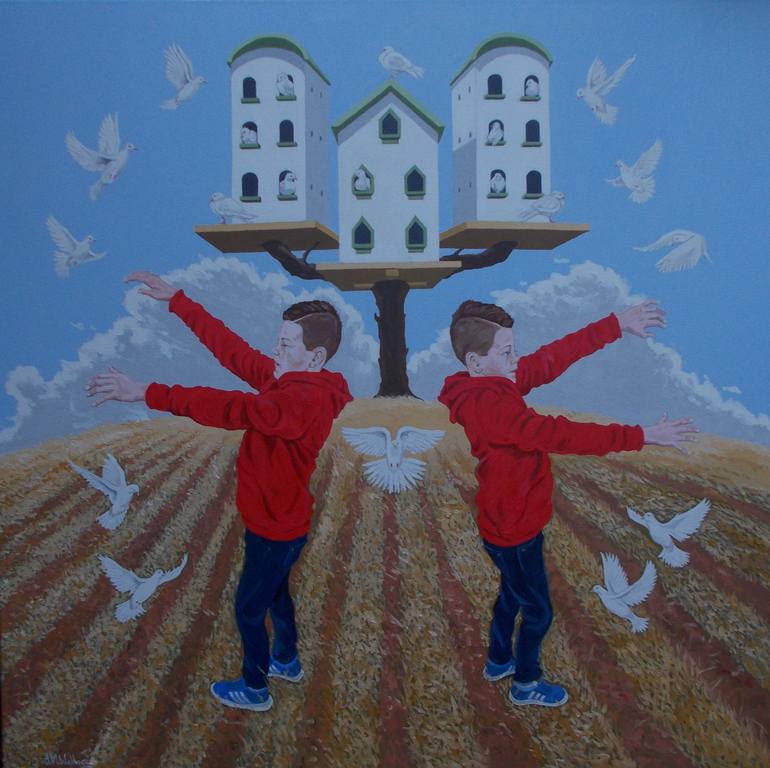 Original Impressionism Children Painting by james wallace