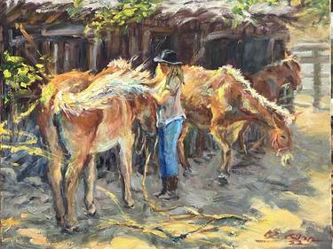 Original Fine Art Animal Painting by Paul Qian