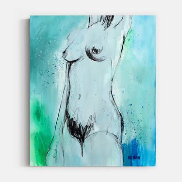Original Abstract Expressionism Nude Paintings by Nichapha Trongsiri