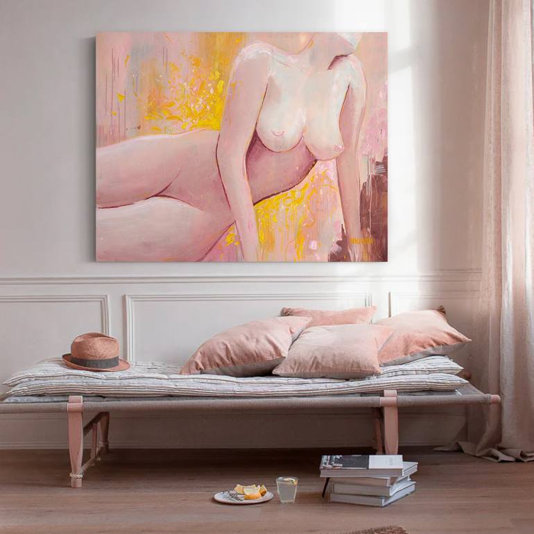 Original Abstract Expressionism Nude Painting by Nichapha Trongsiri