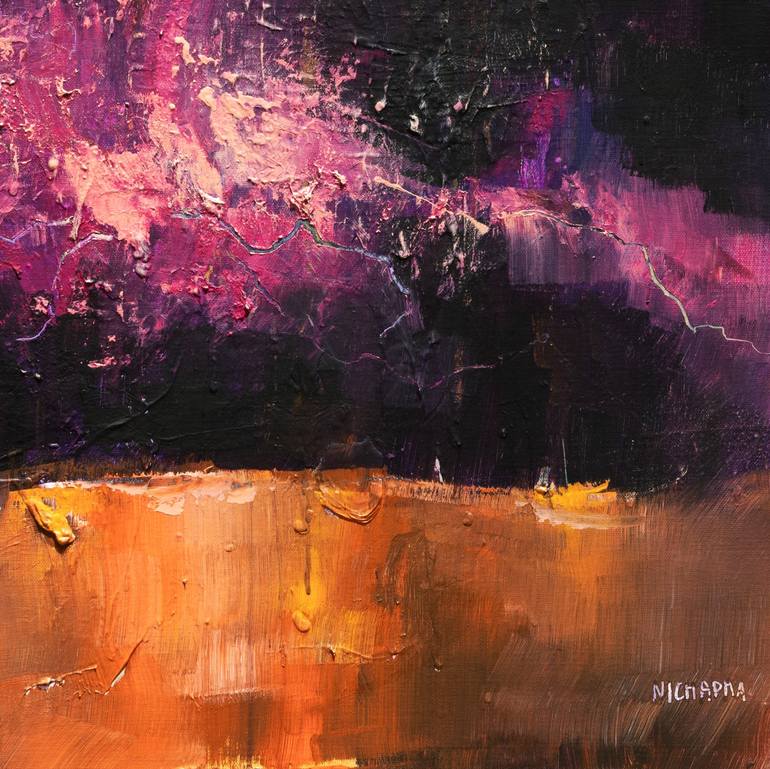 Original Abstract Expressionism Abstract Painting by Nichapha Trongsiri