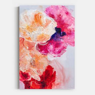 Original Abstract Expressionism Floral Paintings by Nichapha Trongsiri
