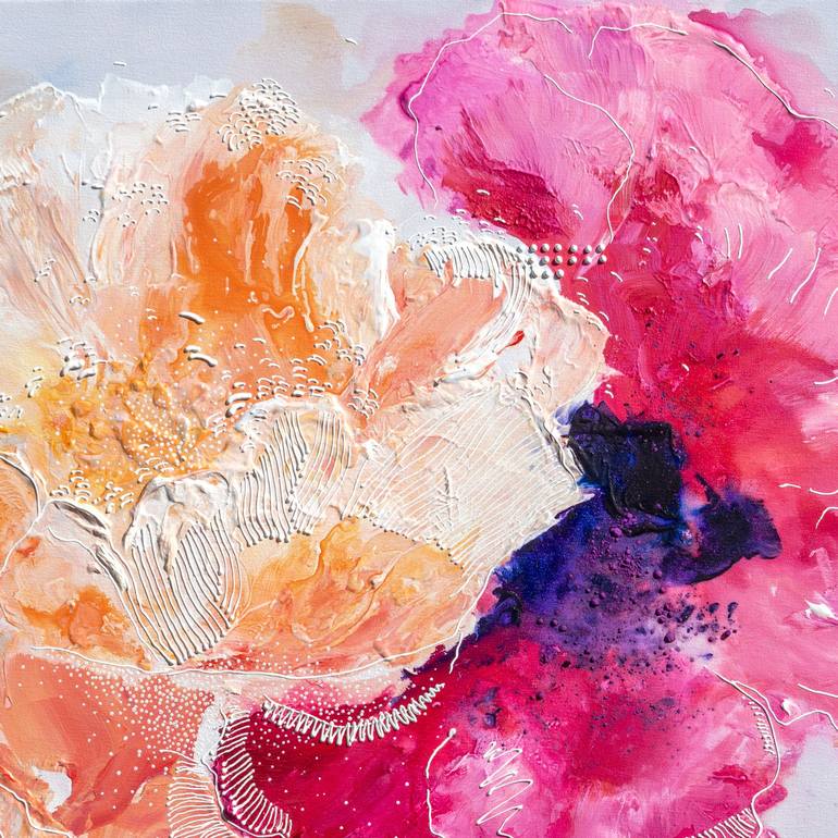 Original Abstract Expressionism Floral Painting by Nichapha Trongsiri