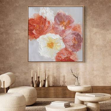 Original Abstract Expressionism Floral Painting by Nichapha Trongsiri