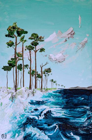 Print of Seascape Paintings by mariam haydar