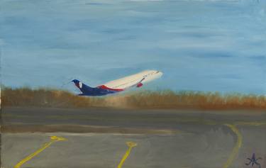 Original Airplane Painting by Alexey Kukushkin