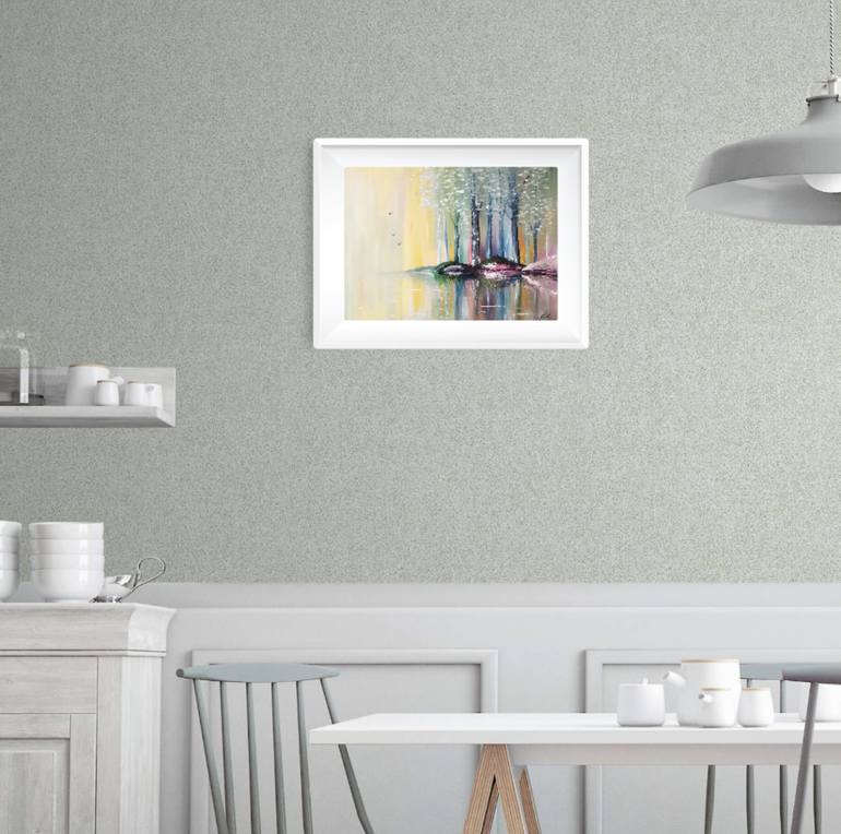Original Art Deco Landscape Painting by Ingrida Grosmane