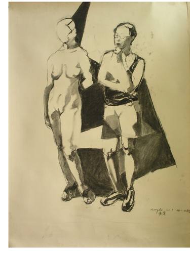 Print of Nude Drawings by huang fei