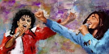 Wall Art Painting of Michael Jackson and Bob Marley thumb