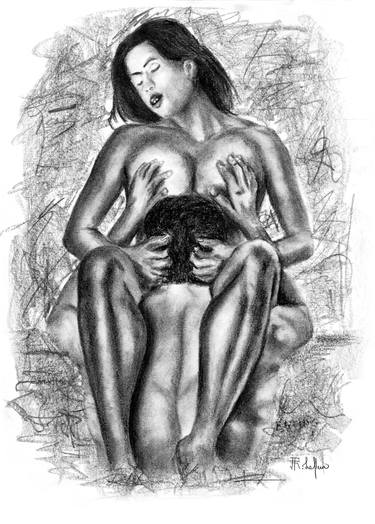 Original Art Deco Erotic Drawings by Ronel Lafleur