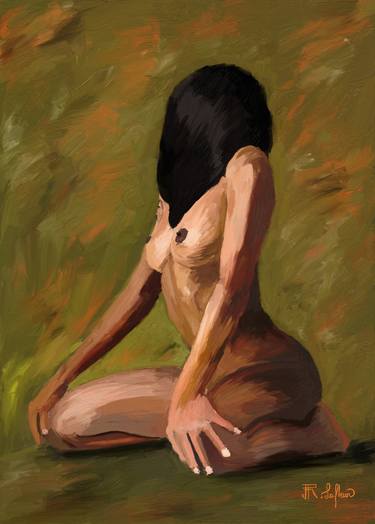 Original Art Deco Nude Paintings by Ronel Lafleur