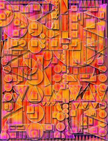 Print of Abstract Geometric Mixed Media by Edward Sawyer