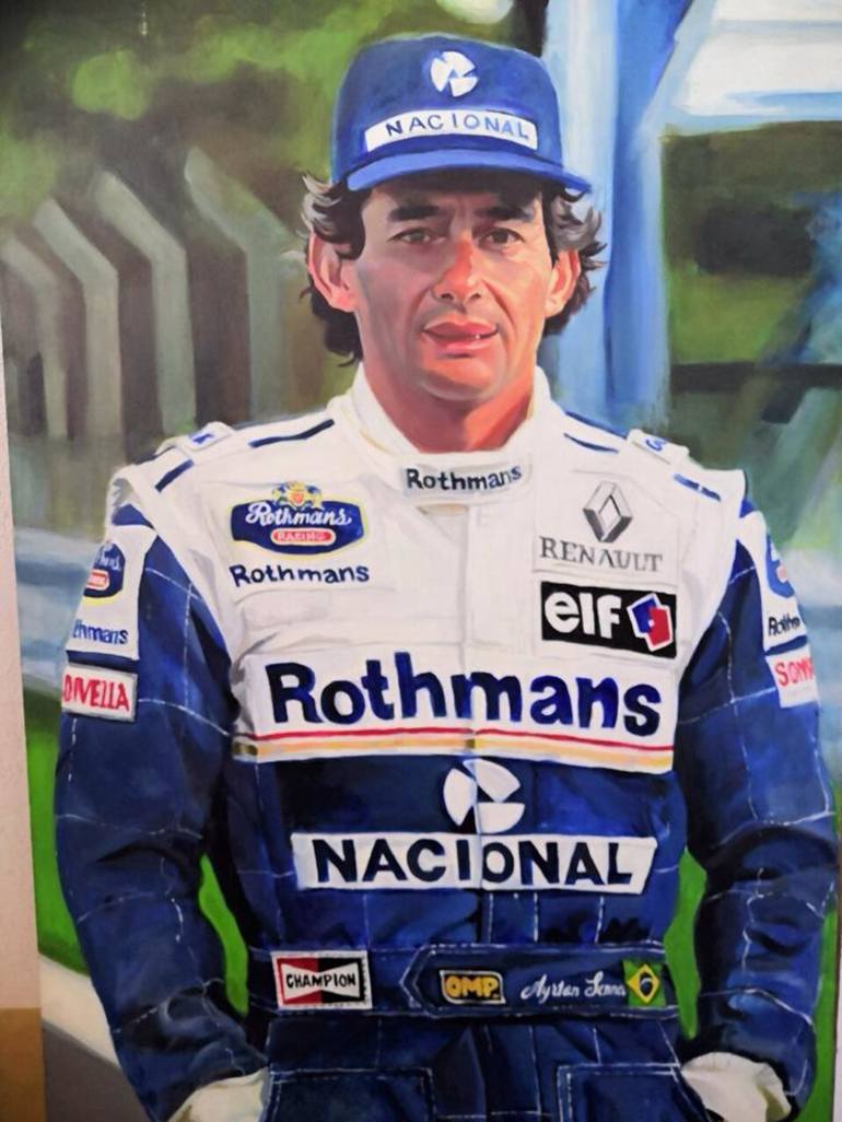 Portrait of Ayrton Senna Painting by Sofin ArtGallery | Saatchi Art