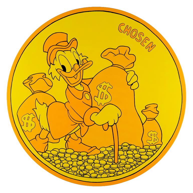 Uncle Scrooge Gold Coin Painting by Chosen Art Saatchi Art