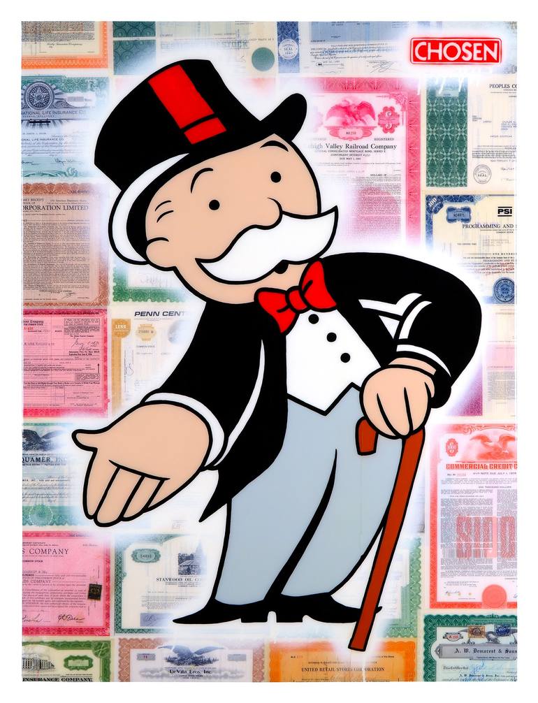 Rich Uncle Pennybags Monopoly Stocks Painting by Chosen Art | Saatchi Art