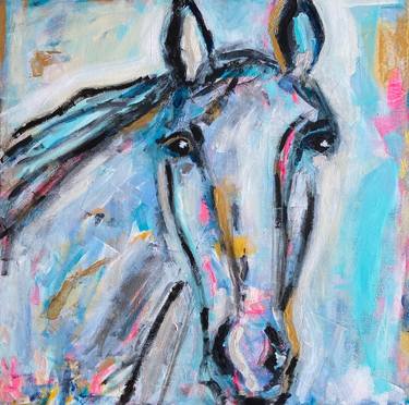 Original Abstract Expressionism Horse Paintings by Krista Tannahill
