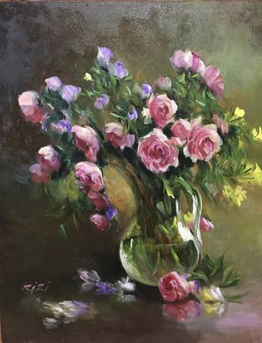 Original Floral Painting by Irada Rizvanova