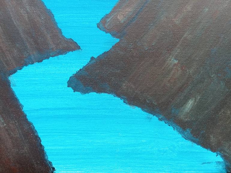 Original Abstract Seascape Painting by Yeshaya Dank