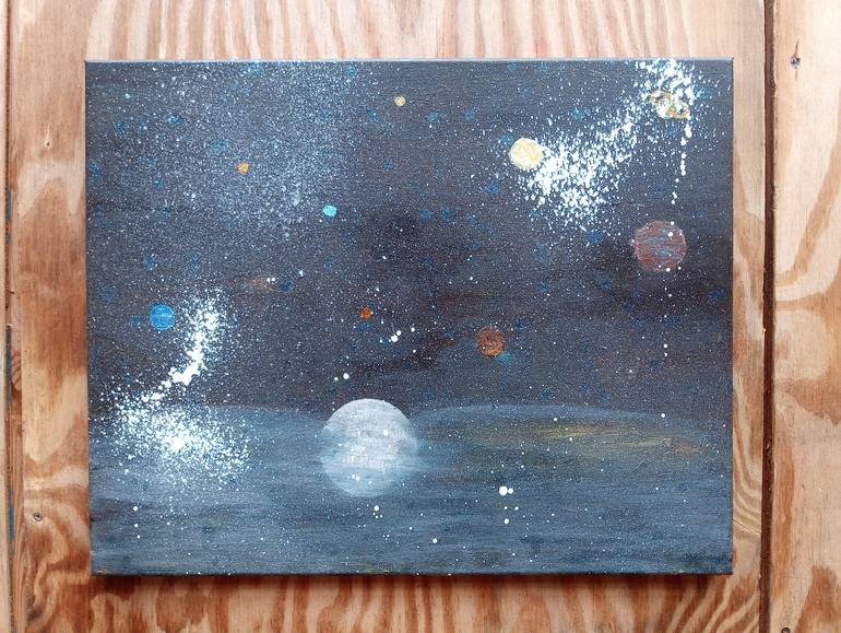 Original Outer Space Painting by Yeshaya Dank