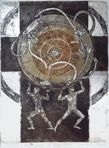 Original Classical mythology Printmaking by Nelli Trubnikova-Omelchenko