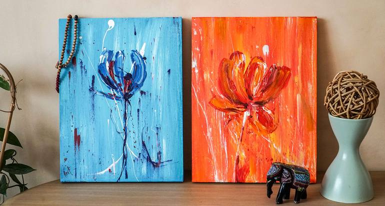 Original Impressionism Floral Painting by Aleksandr Rext