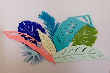 Tropical Colorful Plants Wall Sculpture thumb