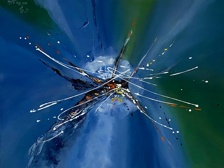 Original Abstract Painting by Cristina Godoy Cg In The Art | Abstract Art on Canvas | BRIGHT NIGHT