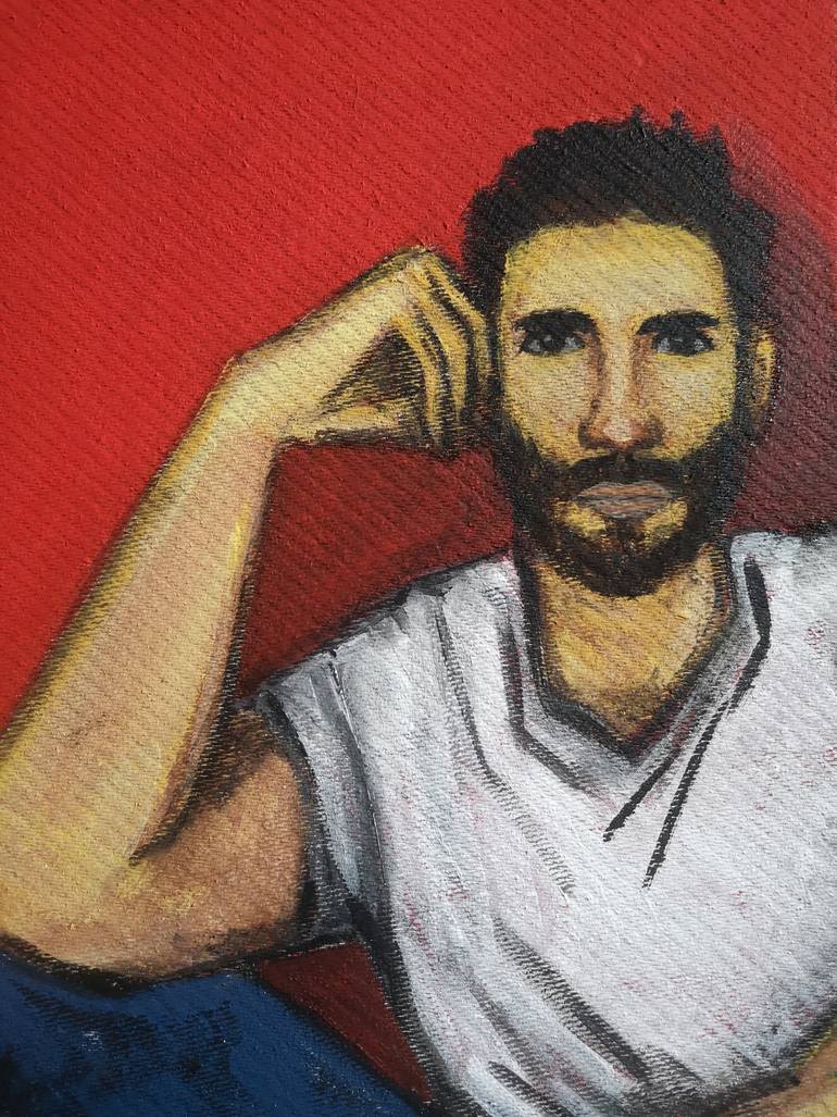 Original Figurative Men Painting by Alex Sanvik