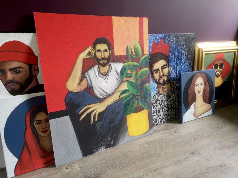 Original Figurative Men Painting by Alex Sanvik