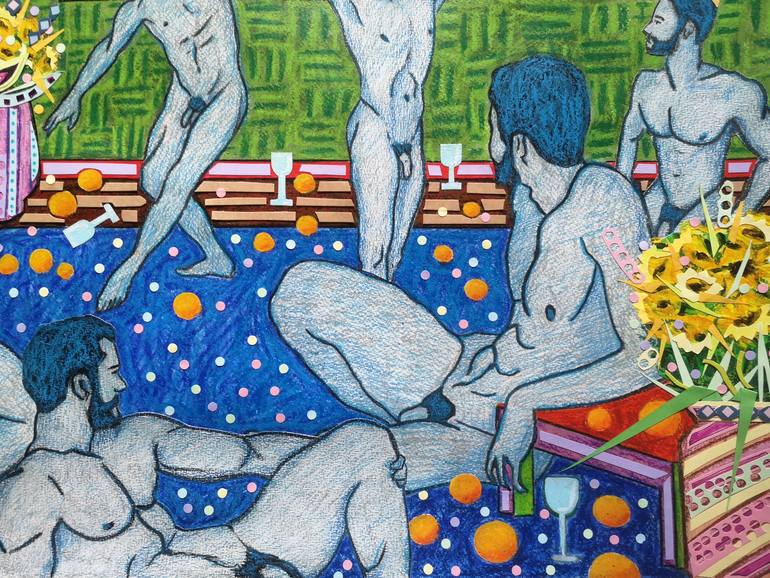 Original Figurative Erotic Drawing by Alex Sanvik