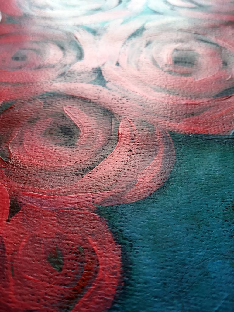 Original Abstract Floral Painting by Alex SanVik