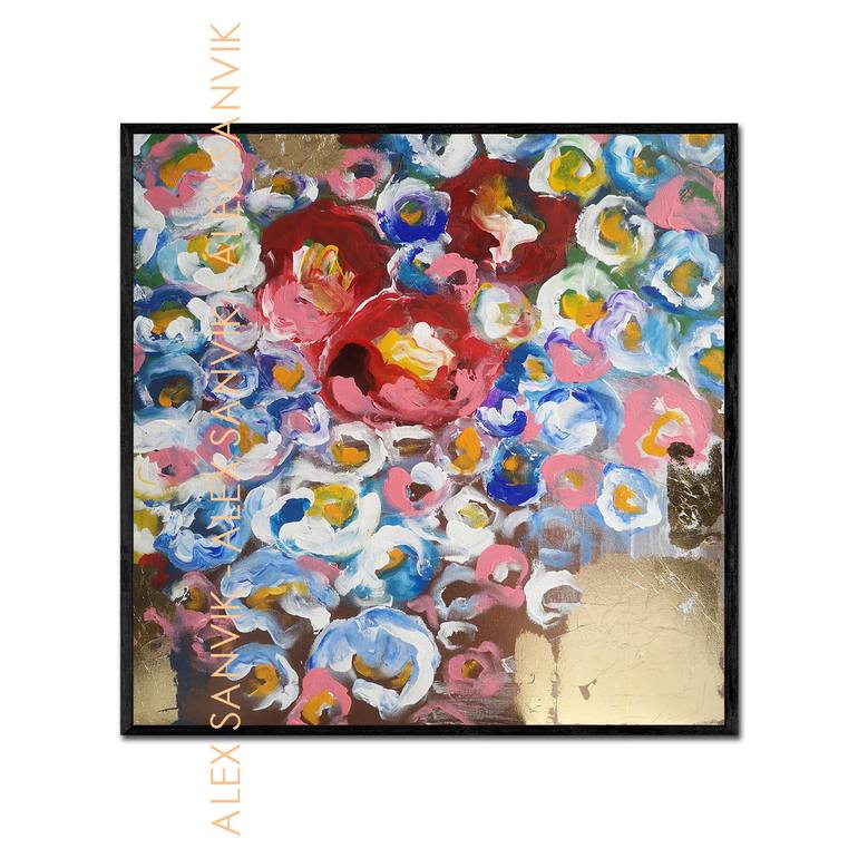 Original Abstract Floral Painting by Alex SanVik