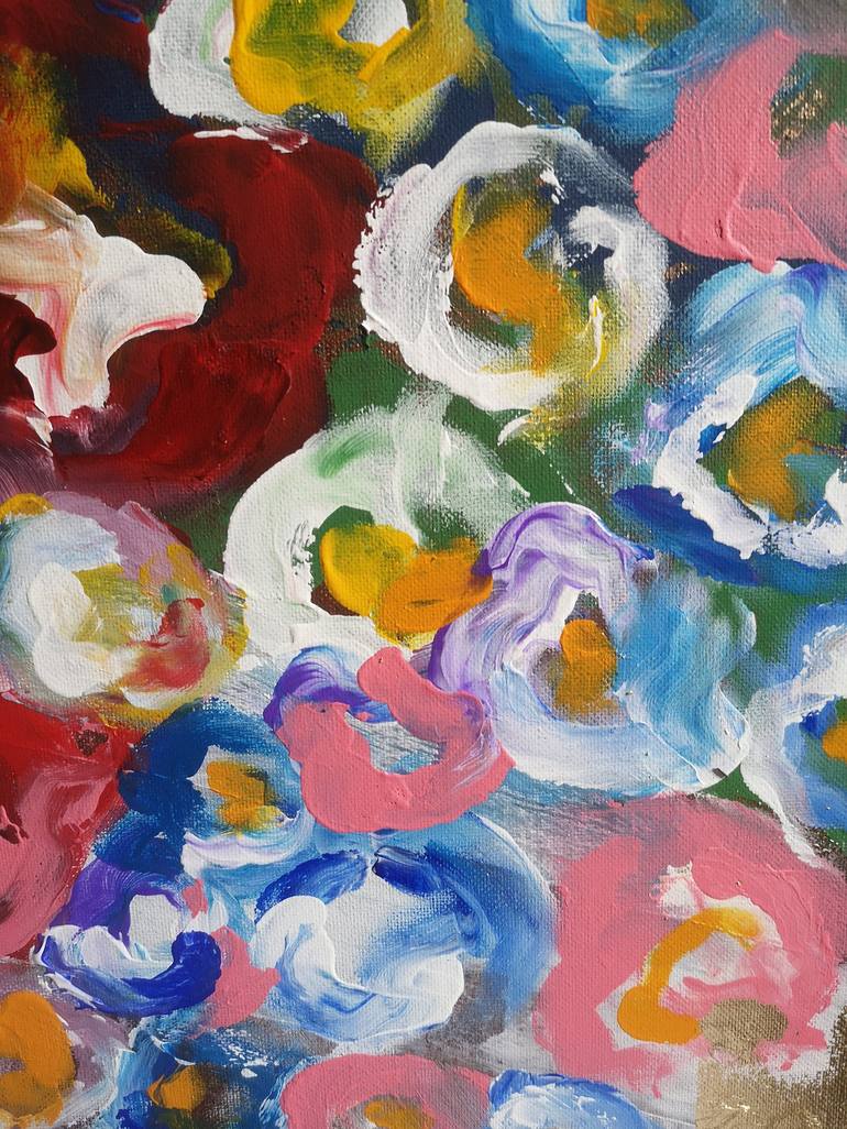 Original Abstract Floral Painting by Alex SanVik