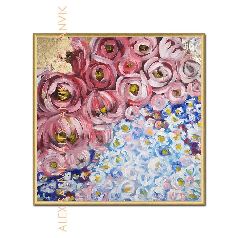 Original Abstract Floral Painting by Alex SanVik