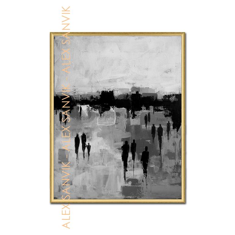 Original Abstract People Painting by Alex Sanvik