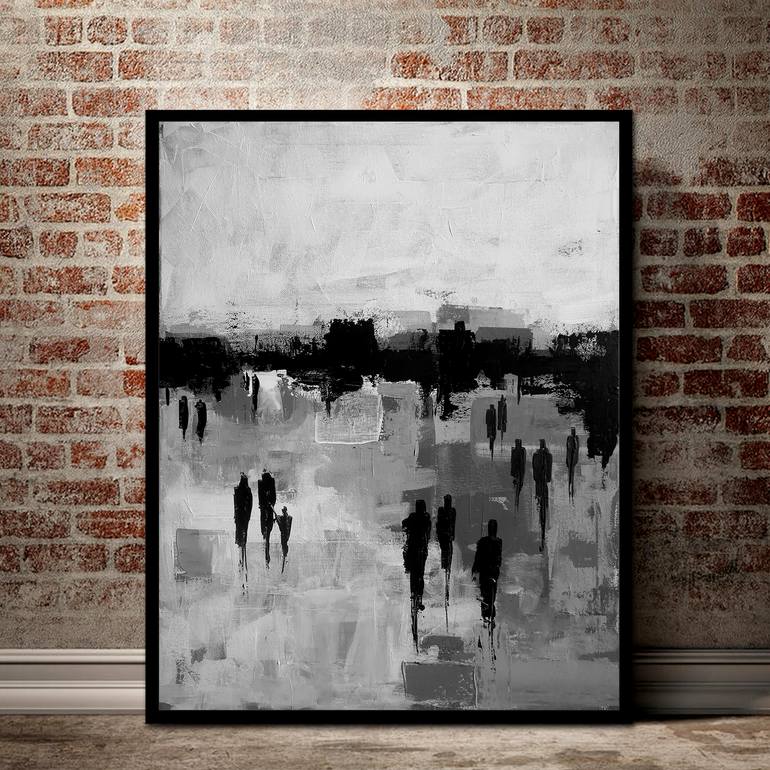 Original Abstract People Painting by Alex Sanvik