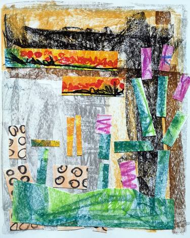Original Abstract Expressionism Abstract Collage by Alex SanVik