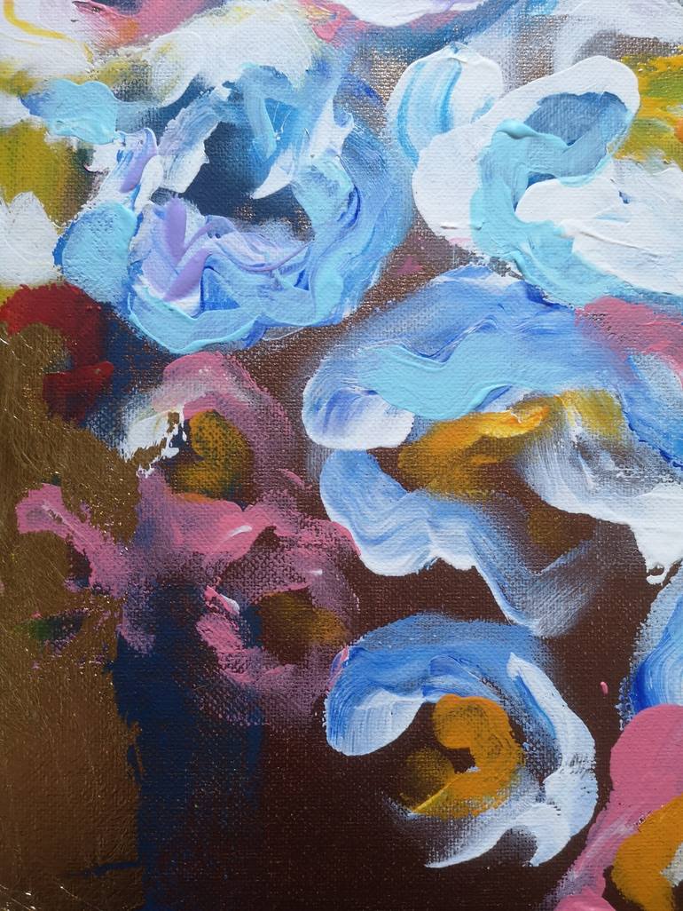 Original Abstract Floral Painting by Alex SanVik