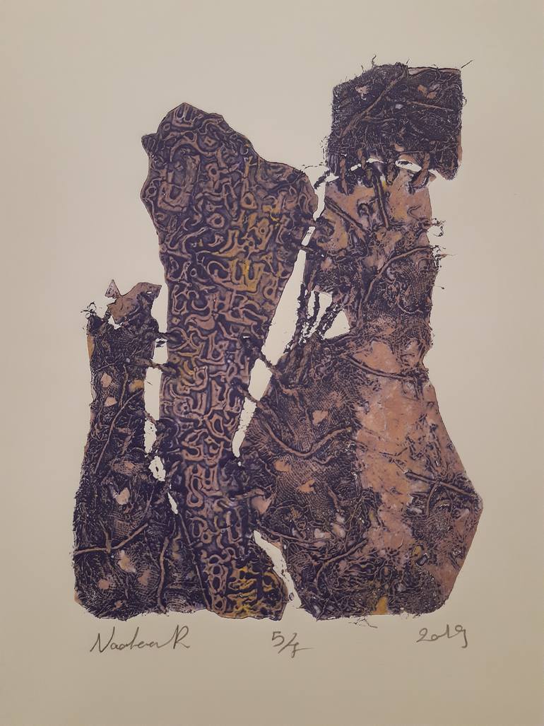Original Abstract Calligraphy Printmaking by Nadeen Abdelmalek