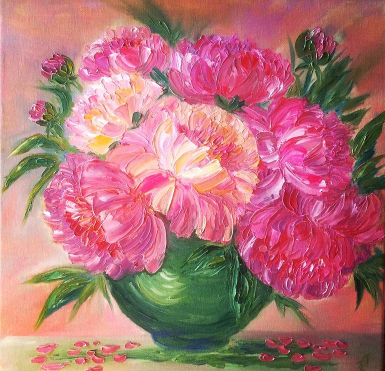 Peonies Painting by Tanya Elicker | Saatchi Art