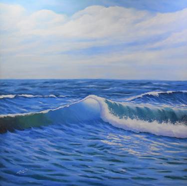 Print of Seascape Paintings by Hassan Saeed