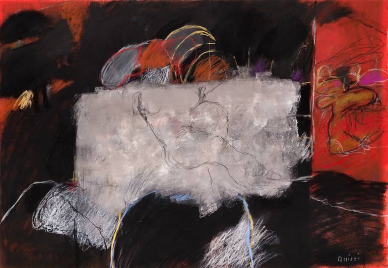 Original Abstract People Painting by Julio Quiroz