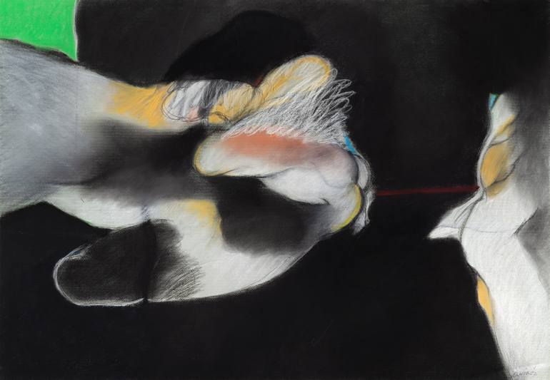 Original Abstract People Painting by Julio Quiroz