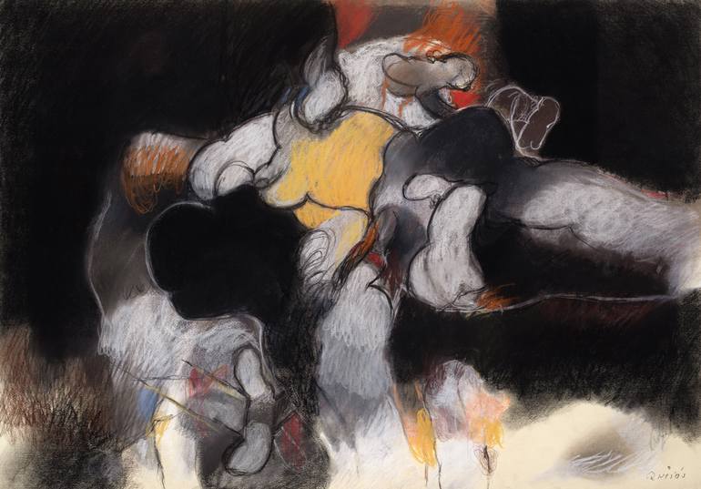 Original Abstract People Painting by Julio Quiroz