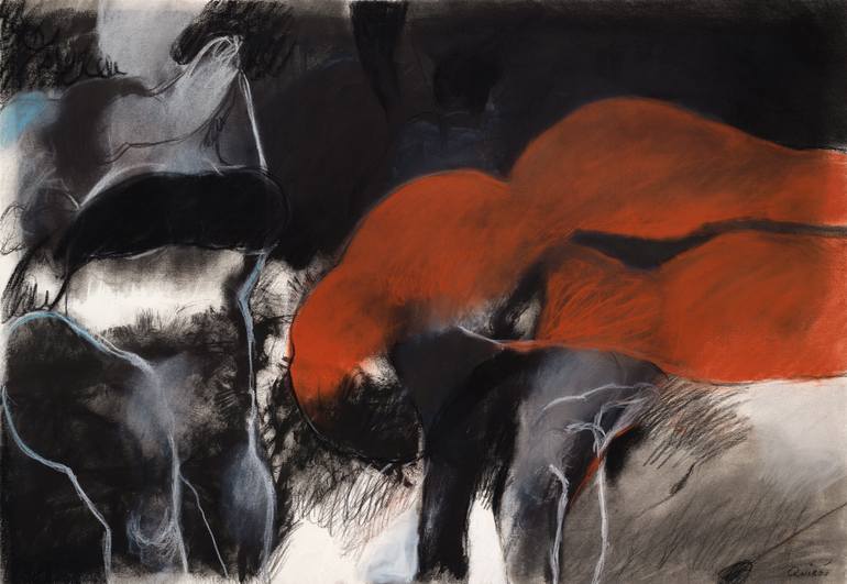Original Abstract People Painting by Julio Quiroz