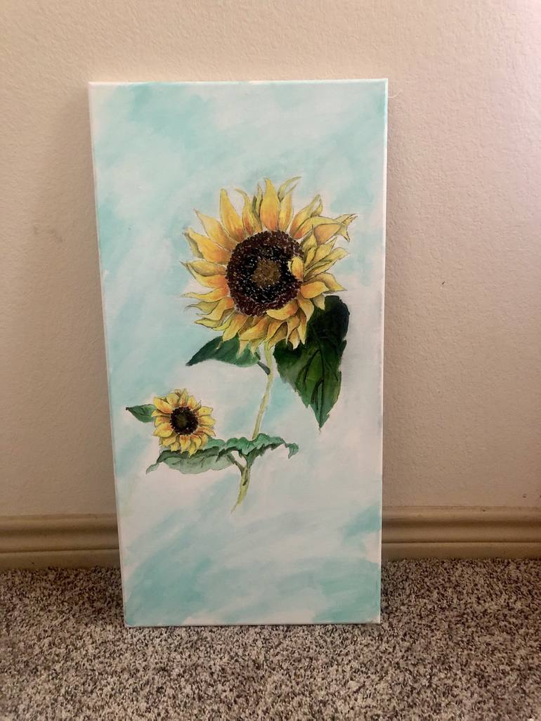 Sunflower Painting by Aubree Spasic | Saatchi Art