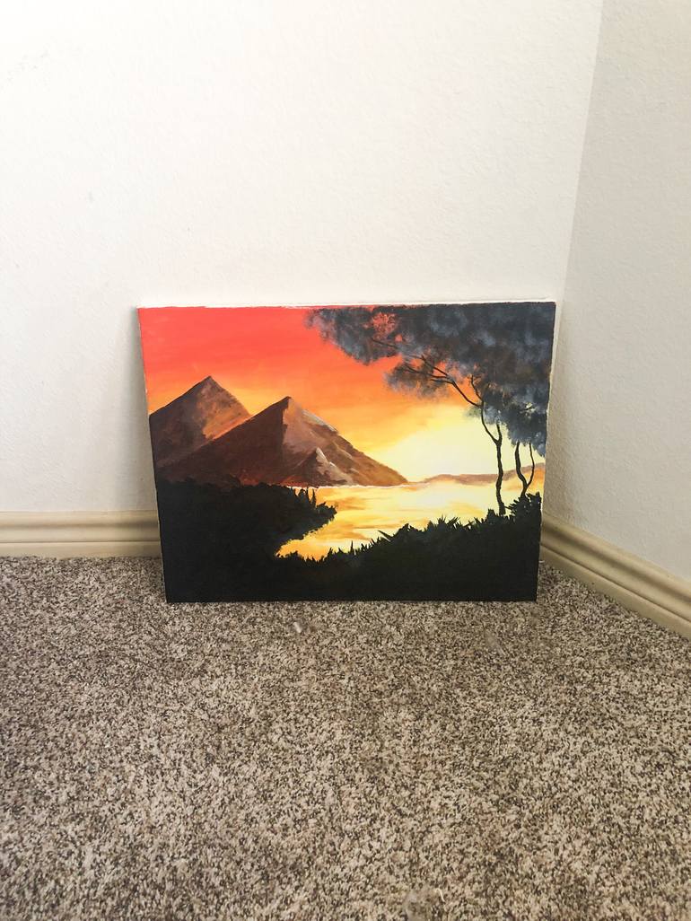 Sunsets over the mountains Painting by Aubree Spasic | Saatchi Art